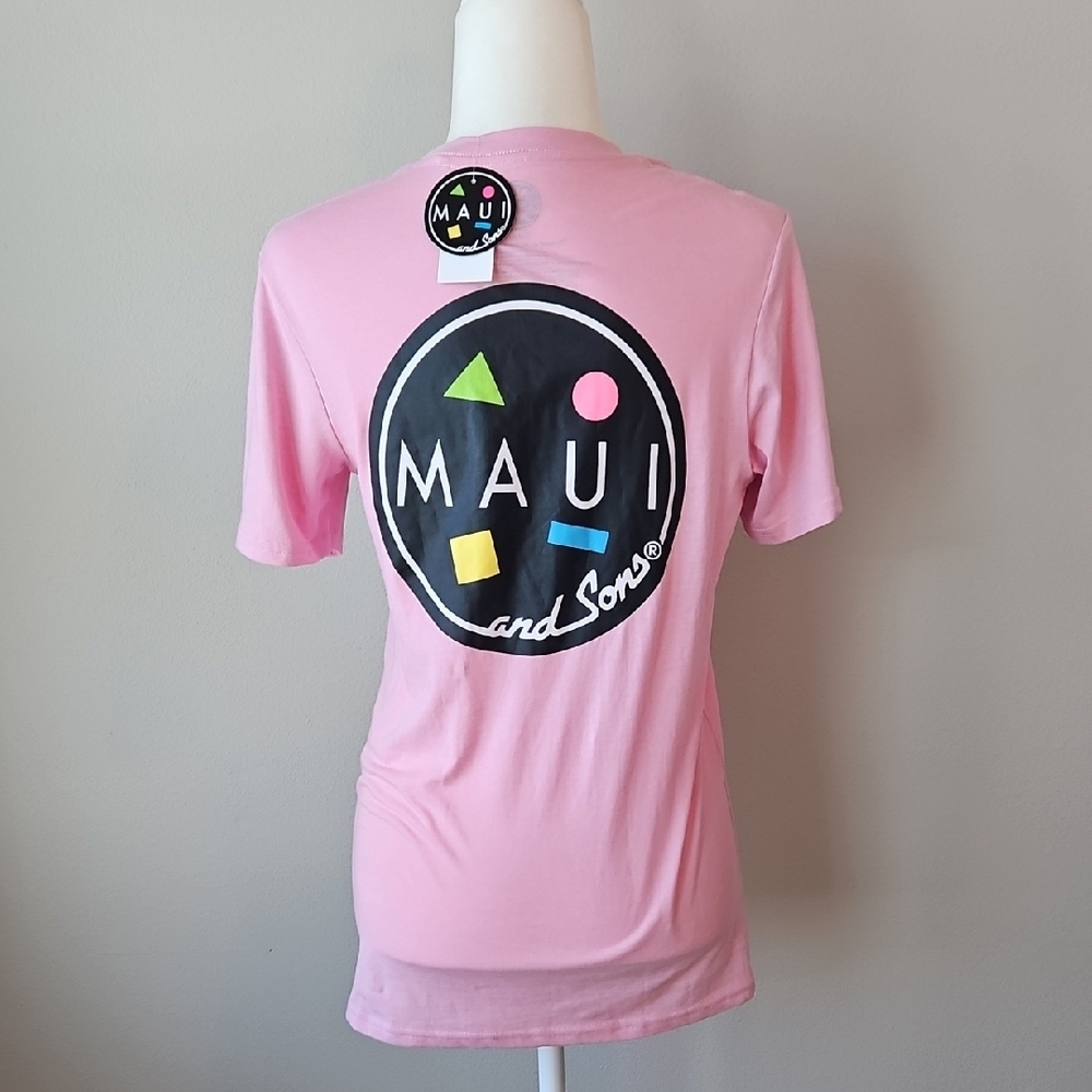 Maui and Sons Pink Short Sleeve Tee Size Small